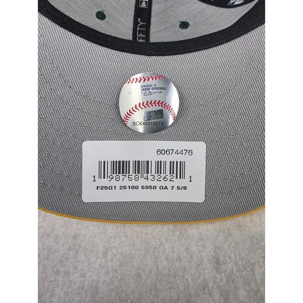 New Era Green Gold Oakland Athletics A's Retro Pattern 59FIFTY Fitted‎ Hat 7 5/8
